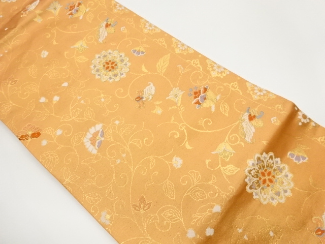 JAPANESE NAGOYA OBI / WOVEN FLOWER CREST